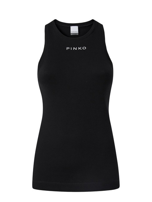 PINKO DISTINTO Top cu nervuri limuzină neagră - tricou