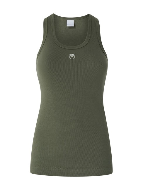 PINKO CALCOLATORE Top cu nervuri trifoi verde cu patru foi - tricou