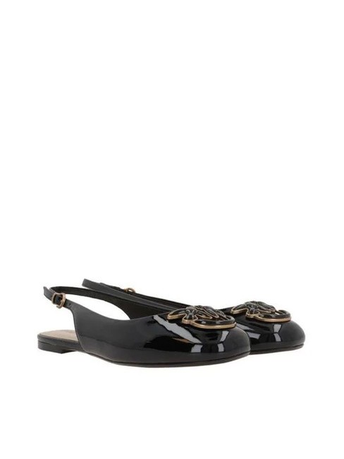 PINKO MAGGY Balerini strălucitori cu sling-back limuzină neagră - Pantofi femei