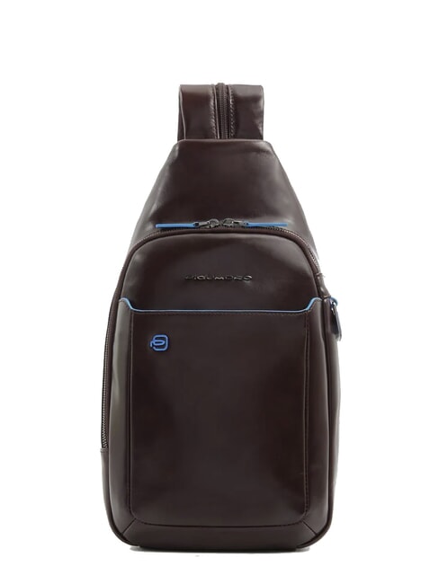 PIQUADRO BLUE SQUARE Rucsac din piele cu un singur umar MAHOGANY - Genți de umăr bărbați