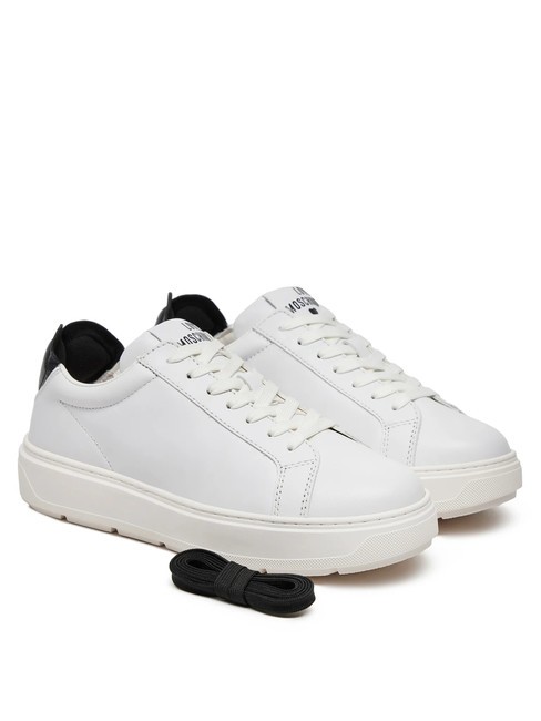 LOVE MOSCHINO BOLD 40 Tenisi din piele alb negru - Pantofi femei