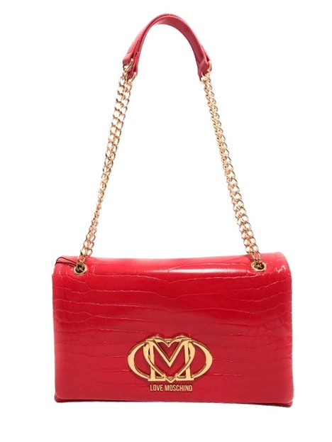LOVE MOSCHINO CROCO Convertible Geantă de umăr/încrucișată roșu - Genți femei
