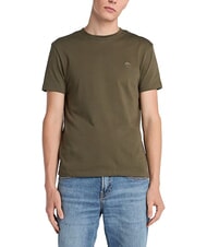 TIMBERLAND SS DUNRIVER CREW Tricou din bumbac frunze verde-cassel pământ - tricou - 1
