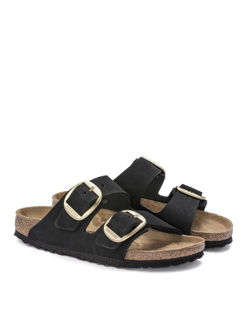 BIRKENSTOCK ARIZONA BIG BUCKLE Sandale papuci din piele nubuck negru - Pantofi femei