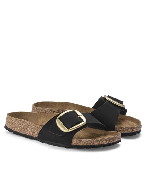 BIRKENSTOCK MADRID BIG BUCKLE Papuc din piele nubuck negru - Pantofi femei