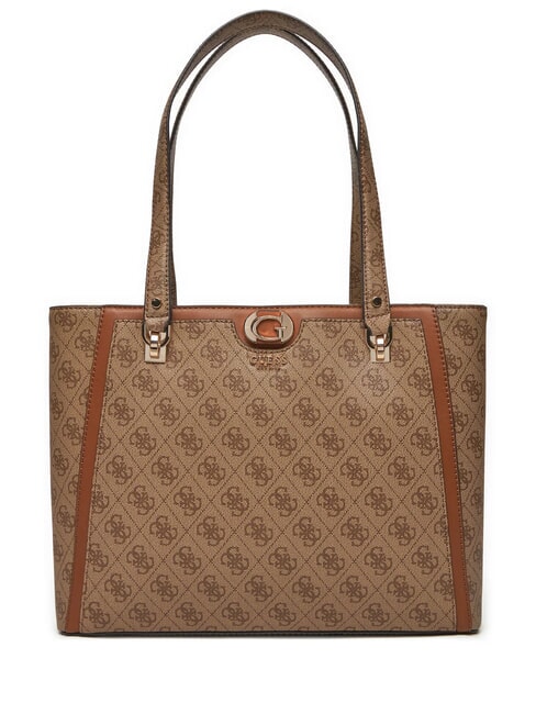 GUESS ORLINA Geantă tote de umăr logo latte / maro - Genți femei