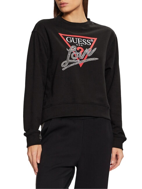 GUESS LOVE TRIANGLE Hanorac jetbla - Hanorace pentru femei