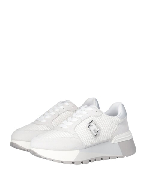 LIUJO AMAZING 25 Tenisi din piele intoarsa si plasa alb/argintiu - Pantofi femei