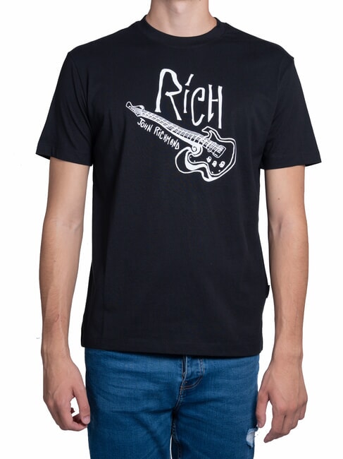 JOHN RICHMOND JOHNSON Tricou din bumbac cu imprimeu negru - tricou