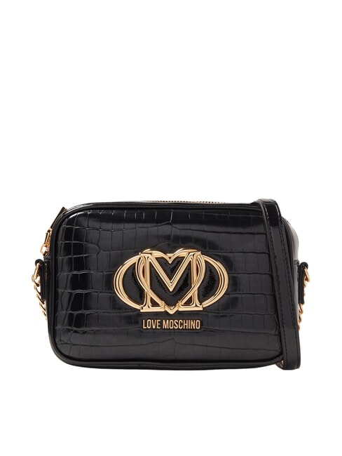 LOVE MOSCHINO CROCO PRINTED Geanta de umar pentru camera crocus negru - Genți femei
