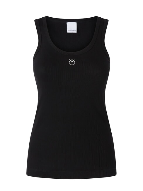 PINKO CALCOLATORE Top cu nervuri limuzină neagră - tricou