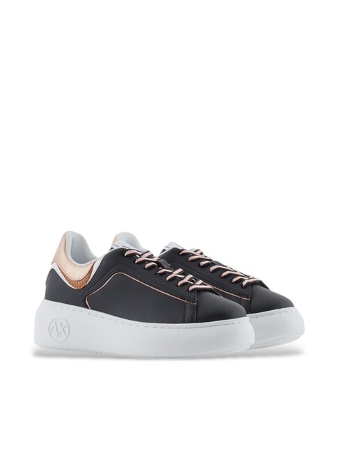 ARMANI EXCHANGE A|X Runner Tenisi din piele negru+aur roz - Pantofi femei