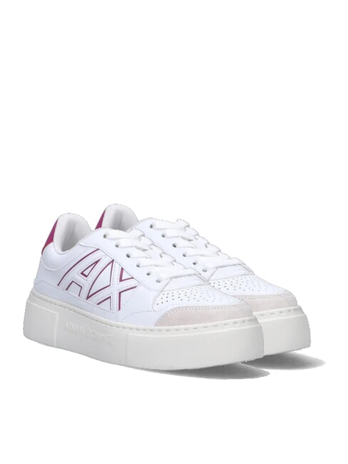 ARMANI EXCHANGE AX LOGO Adidași cu platformă op.alb+roz - Pantofi femei