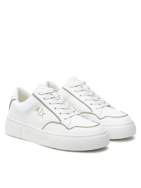 ARMANI EXCHANGE A|X LOGO STRASS Adidași alb aproape + aur pal - Pantofi femei