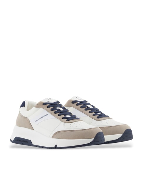 ARMANI EXCHANGE A|X Adidași cu detalii contrastante alb murdar+frânghie - Pantofi bărbați