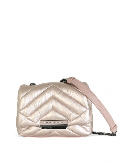 ARMANI EXCHANGE A|X PUFFY Mini geanta matlasata aur trandafir - Genți femei