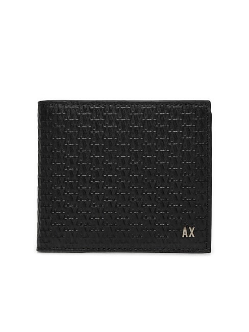 ARMANI EXCHANGE A|X LOGO EMBOSSED Portofel din piele cc negru - Portofele bărbați