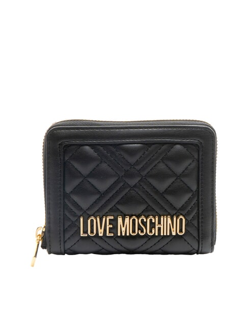 LOVE MOSCHINO QUILTED Portofel mic matlasat negru - Portofele femei