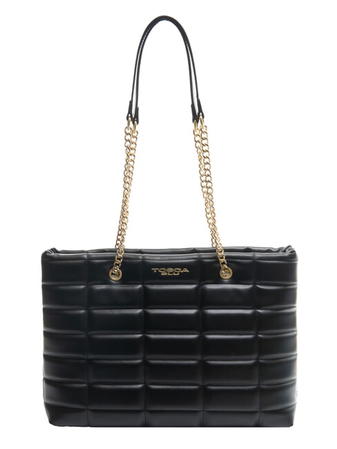 TOSCA BLU PONZA Geantă shopper cu mânere cu lanț negru - Genți femei