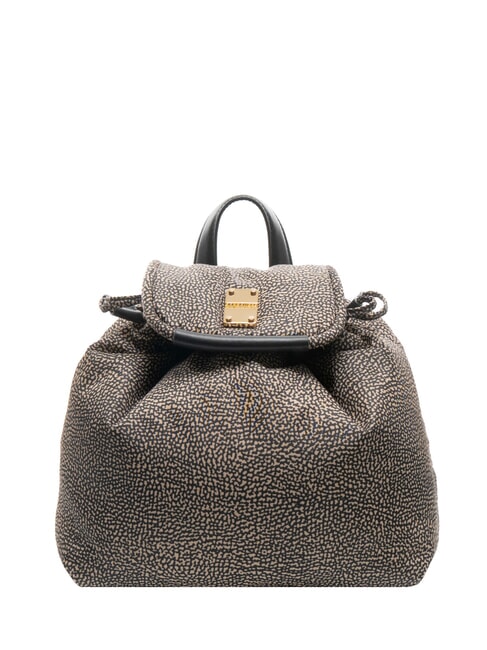 BORBONESE CAHIER SMALL Rucsac OP / NATURAL / NEGRU - Genți femei
