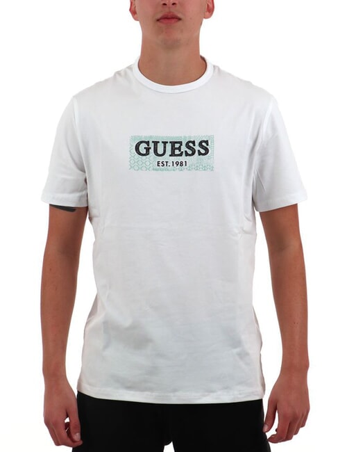 GUESS SS CN BOX Tricou cu imprimeu logo alb purpuriu - tricou