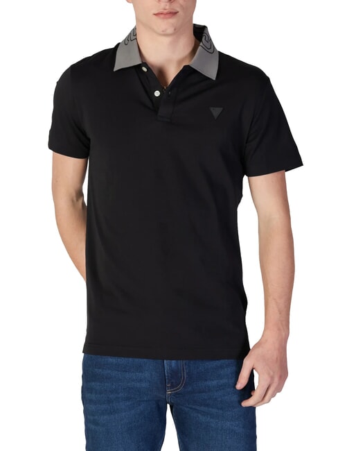 GUESS NOLAN SS Tricou polo stretch cu mâneci scurte jetbla - maiou Polo