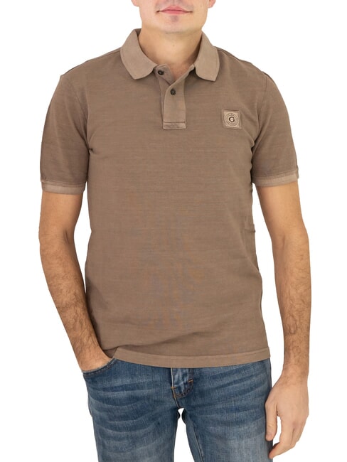 GUESS WASHED  Tricou polo cu maneca scurta coajă de nucă - maiou Polo