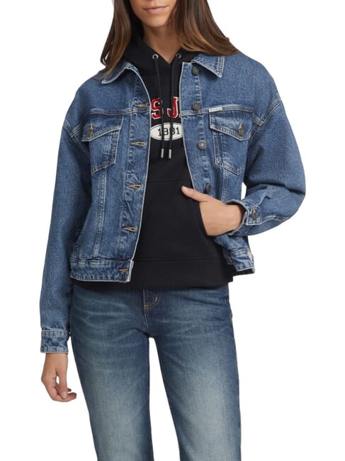 GUESS JEANS OVERSIZE TRUCKER JACKET  Jacheta denim gj spalare medie - Jachete pentru femei