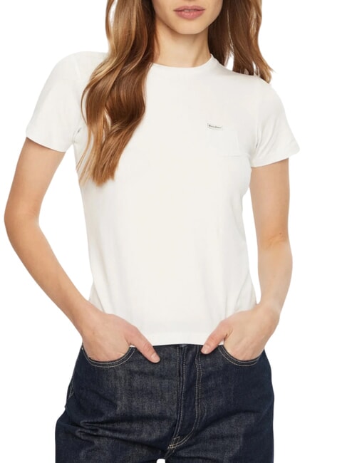 GUESS JEANS SS SLIM POCKET  Tricou cu maneca scurta alb purpuriu - tricou