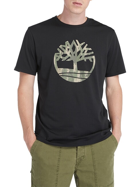 TIMBERLAND KENNEBEC RIVER TREE LOGO Tricou din bumbac BLACK - tricou