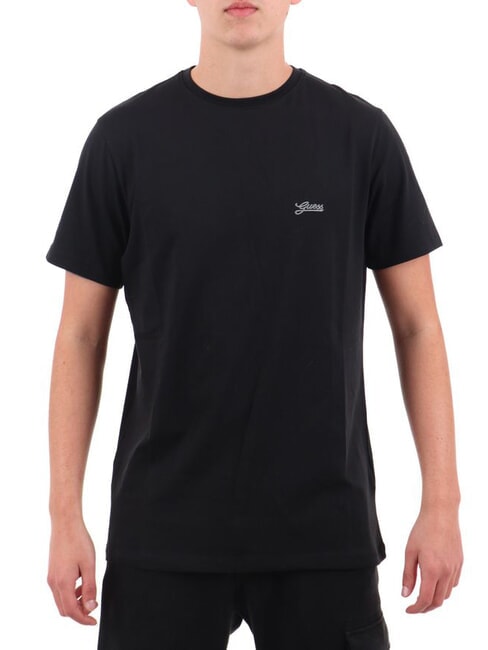 GUESS BASIC PIMA Tricou din bumbac stretch jetbla - Cămăși pentru bărbați