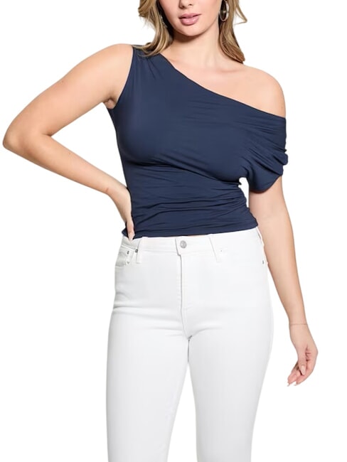 GUESS SS DOLMAN OFF MIRAYA  Tricou cu un singur umăr albastru înnegrit - tricou