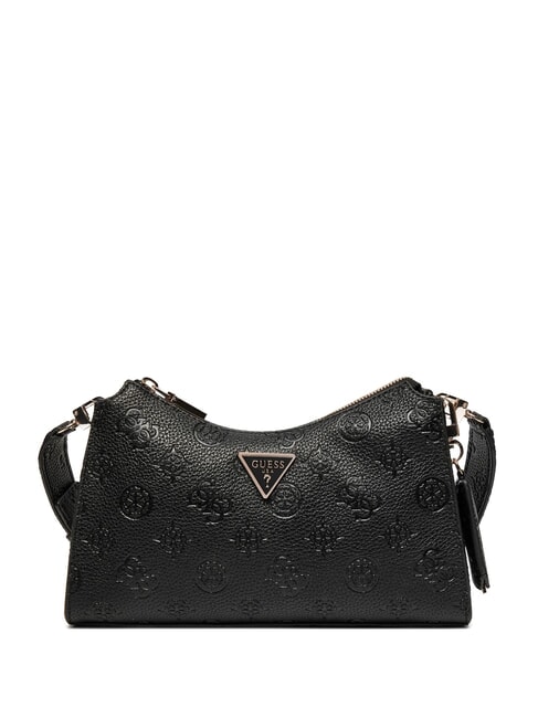 GUESS CRESIDIA Geantă de umăr cu logo în relief BLACK - Genți femei