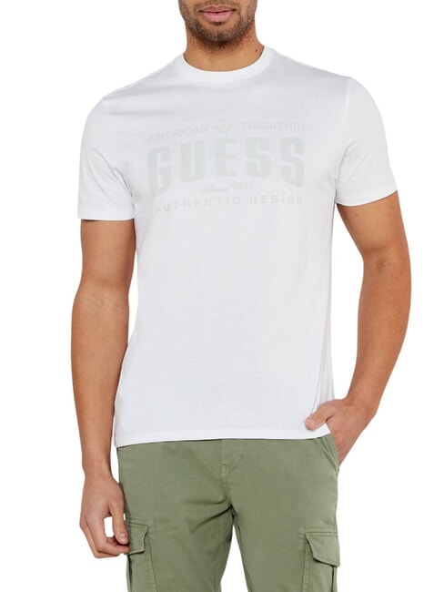 GUESS SS BSC TRADITION  Tricou din bumbac alb purpuriu - tricou