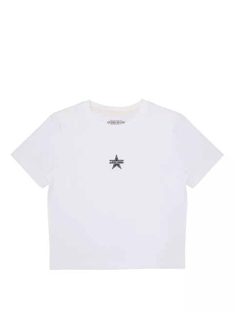GUESS JEANS SS CN EMB STAR  tricouri alb purpuriu - tricou