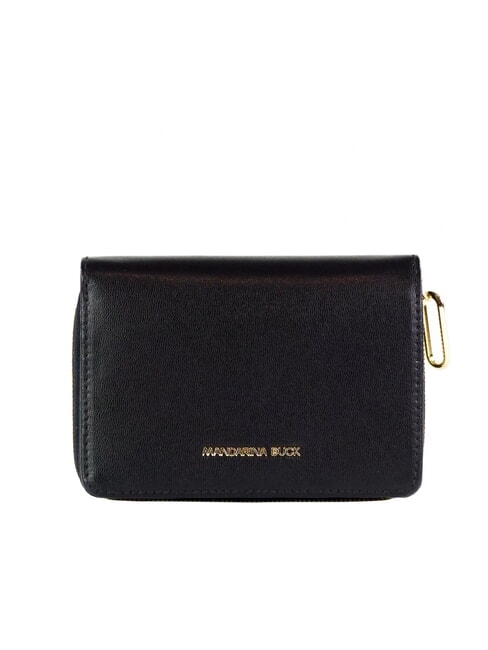 MANDARINA DUCK LUNA Portofel mediu din piele BLACK - Portofele femei