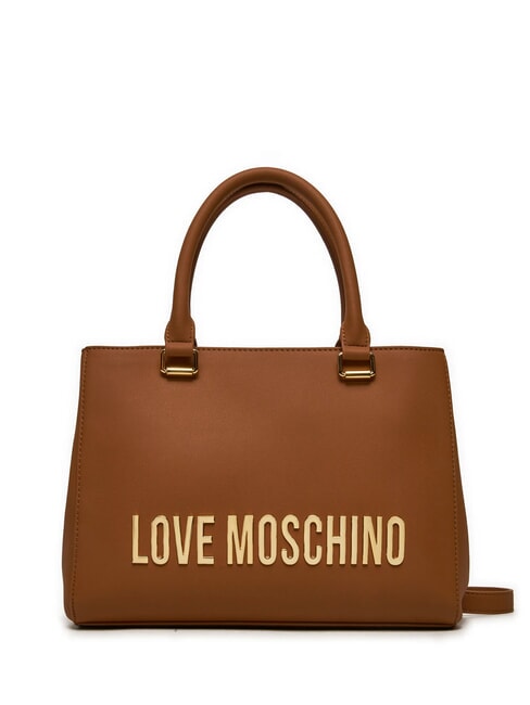 LOVE MOSCHINO LETTERING LOGO Geanta de mana, cu bareta de umar nuci - Genți femei