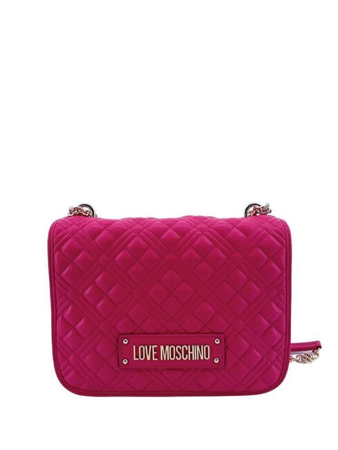 LOVE MOSCHINO QUILTED GOLD CHAIN Geantă de umăr/încrucișată magenta - Genți femei