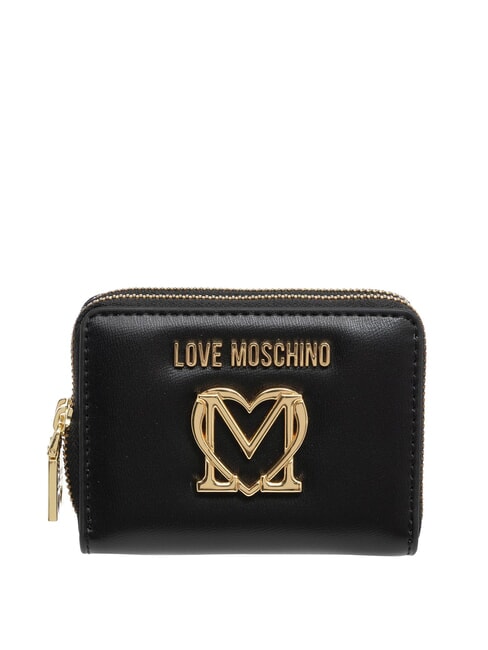 LOVE MOSCHINO GOLDEN HEART  Portofel cu fermoar negru - Portofele femei