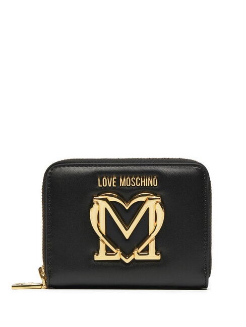 LOVE MOSCHINO GOLDEN HEART  Portofel mediu negru - Portofele femei