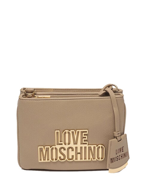 LOVE MOSCHINO METALLIC LOGO Geanta de umar cremă - Genți femei