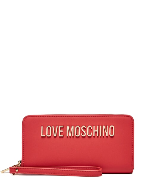 LOVE MOSCHINO LETTERING Portofel cu bratara RED - Portofele femei