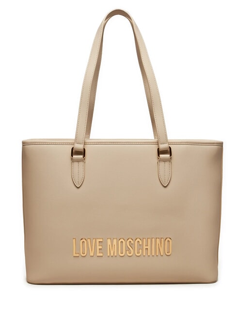 LOVE MOSCHINO LOGO LETTERING Cumpărător pe umăr fildeş - Genți femei