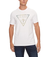 GUESS TRIANGLE Tricou cu maxi imprimeu alb purpuriu - tricou - 1