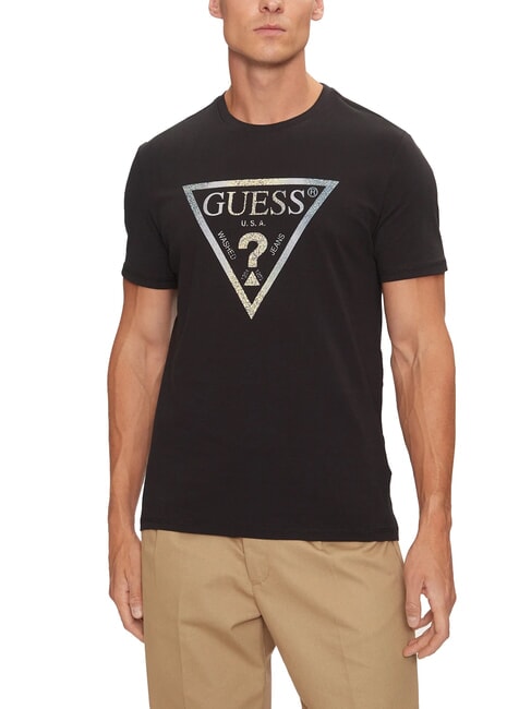 GUESS TRIANGLE Tricou cu maxi imprimeu jetbla - tricou