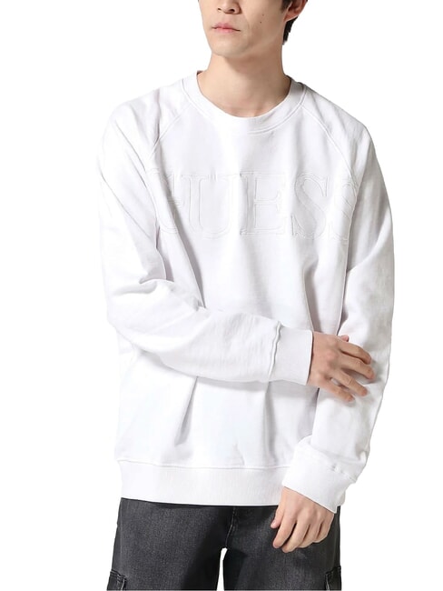 GUESS RAGLAN Hanorac din bumbac cu gât alb purpuriu - hanorace