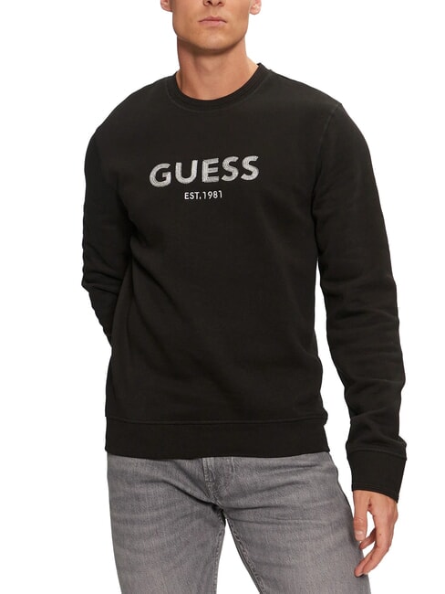 GUESS BOX Hanorac brodat cu logo metalic jetbla - hanorace