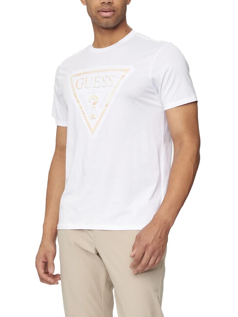 GUESS PATCHWORK Tricou imprimat alb purpuriu - tricou