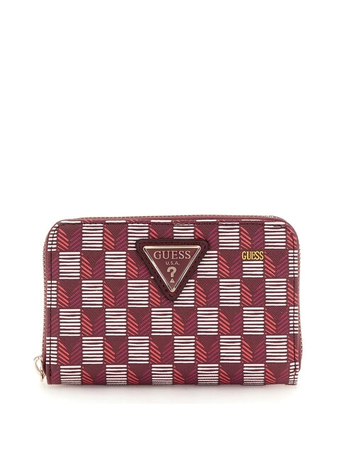 GUESS G WAVE  Portofel mediu cu fermoar logo-ul claret - Portofele femei