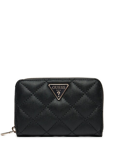 GUESS ECO CARLY  Portofel cu fermoar BLACK - Portofele femei